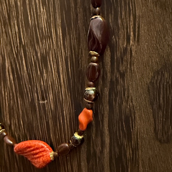 MIRIAM HASKELL Brown and Orange Beaded CHOKER - Picture 3 of 11